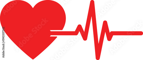 A heart connected to a heartbeat line symbolizing health and vitality Vector