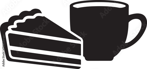 Barista Serving Coffee at Cafe Counter Icon – Coffee Shop Service Silhouette Vector