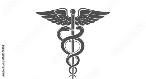 Medical symbol with wings and snakes