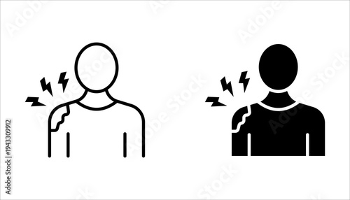 Muscle pain icon set. Muscular pain, Body ache Healthcare and medical problem. vector illustration on white background