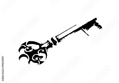 vector illustration of an old key
