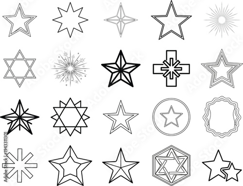 set of vector stars