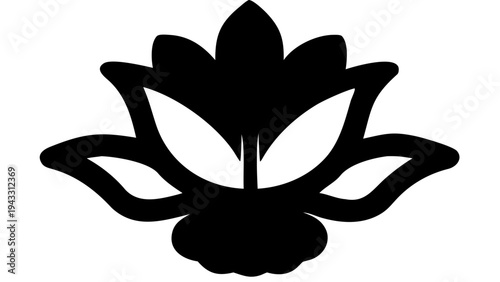 flower blossom black silhouette icon, nature flower vector, transparent background