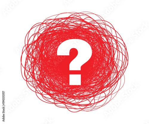 A large red question mark vector icon on a dark blue background representing EPS file format.