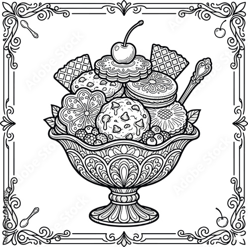 vector illustration of cookies tea pot