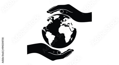 Hands cradling the earth a symbol of global care and protection