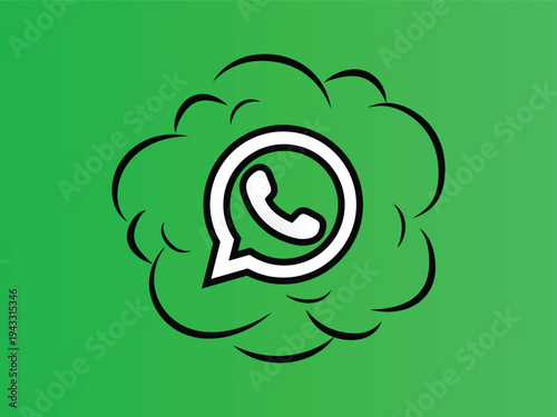 WhatsApp Messenger logo on a dark blue background with a gradient border, representing modern communication technology.