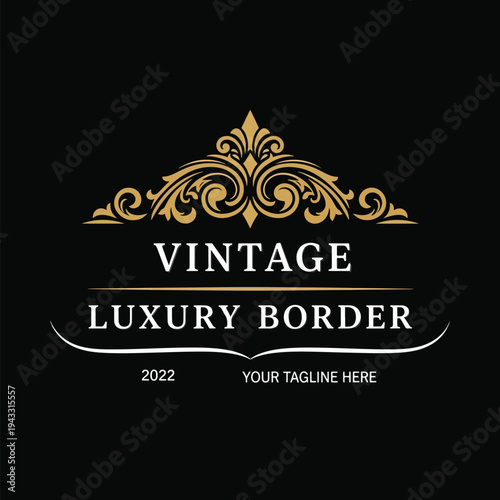 Elegant Vintage Luxury Ornamental Border Vector Illustration for Classic Design Template