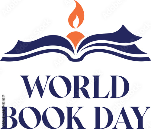 World Book Day vector illustration, open book with flying dove, literary celebration symbol.

