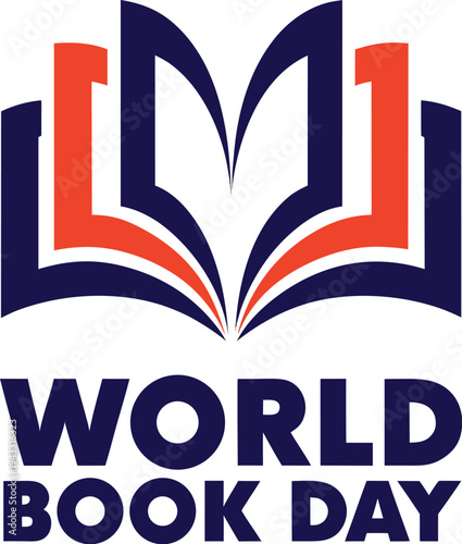 World Book Day vector illustration, open book with flying dove, literary celebration symbol.
