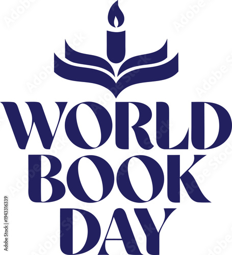 World Book Day vector illustration, open book with flying dove, literary celebration symbol.

