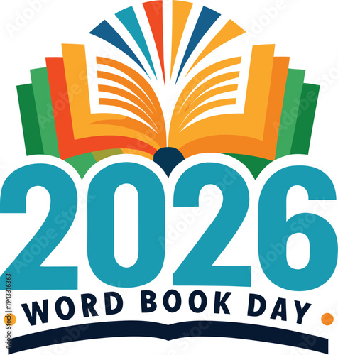 World Book Day vector illustration, open book with flying dove, literary celebration symbol.

