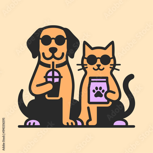 Cartoon Pet Characters Design For Print And Apparel