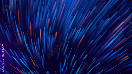 High-Tech Networking Background: Dynamic Optical Fiber Stream Symbolizing Fast Internet Data Transfer. Abstract Tech, Digital Connection and Network Design Vector.