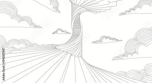 Tree with sun rays and clouds.