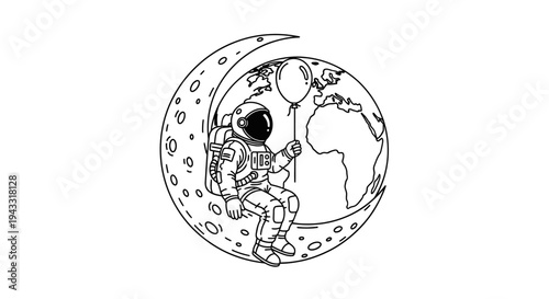 Astronaut sitting on the moon.