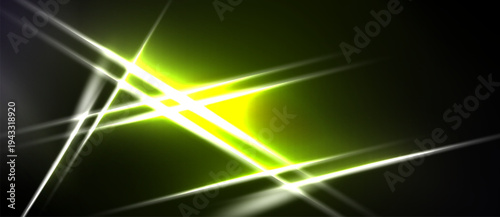 Abstract energy lines intersect, creating bright yellow glow against dark background. Dynamic composition evokes speed, power.