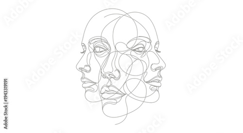 Multiple faces in one drawing.