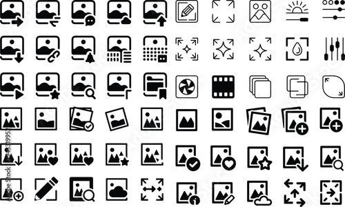 Set of 40 travel and photography icons vector