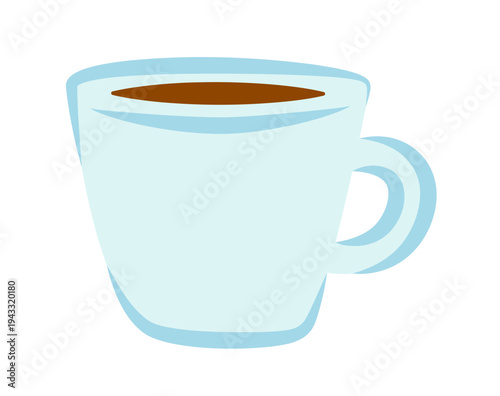 Simple Hand-Drawn Coffee Cup Illustration with Minimalist Style for Breakfast Themes