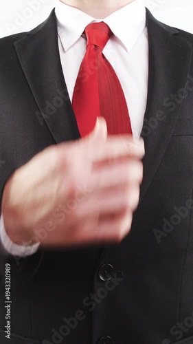 Fix the red tie business suit headless person