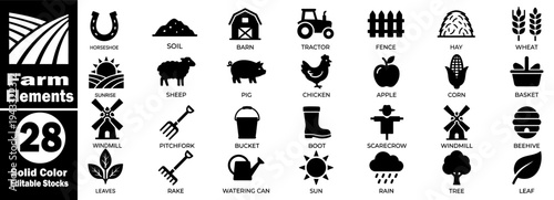 Farm Texture Background icons. Featuring a scarecrow windmill and traditional farm gear vector illustrator.