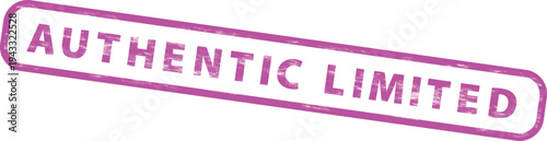Purple authentic limited stamp on with bold font
