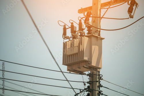 Power Transformer on Utility Pole