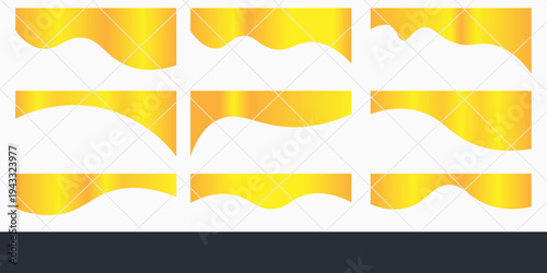 Collection of dividers shape templates. Modern separator header for website and app. Curve lines, wave collection of abstract design element for top and bottom page web site.