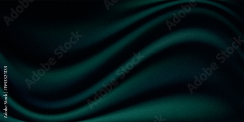 Black dark teal jade emerald sea aventurine green abstract background. Silk satin fabric. Glitter shimmer. Color gradient. Line stripe wave shadow. Drapery curtain. Luxury elegant subtle. Blank design