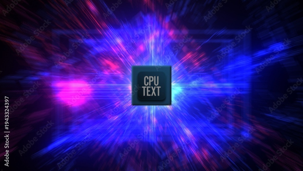 CPU Computer Digital Motherboard Tech Glowing Title Intro Stock ...