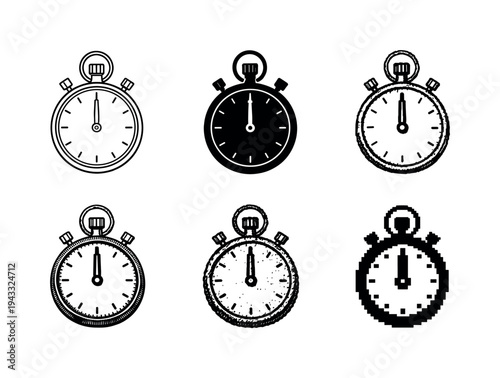 Classic Stopwatch Variants. Classic pocket stopwatch with loop ring and central second hand for precise timing and competition use