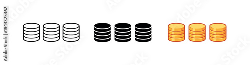 Predictable financial outcome symbolized by matching coin stacks arranged horizontally with equal distance between forms, same