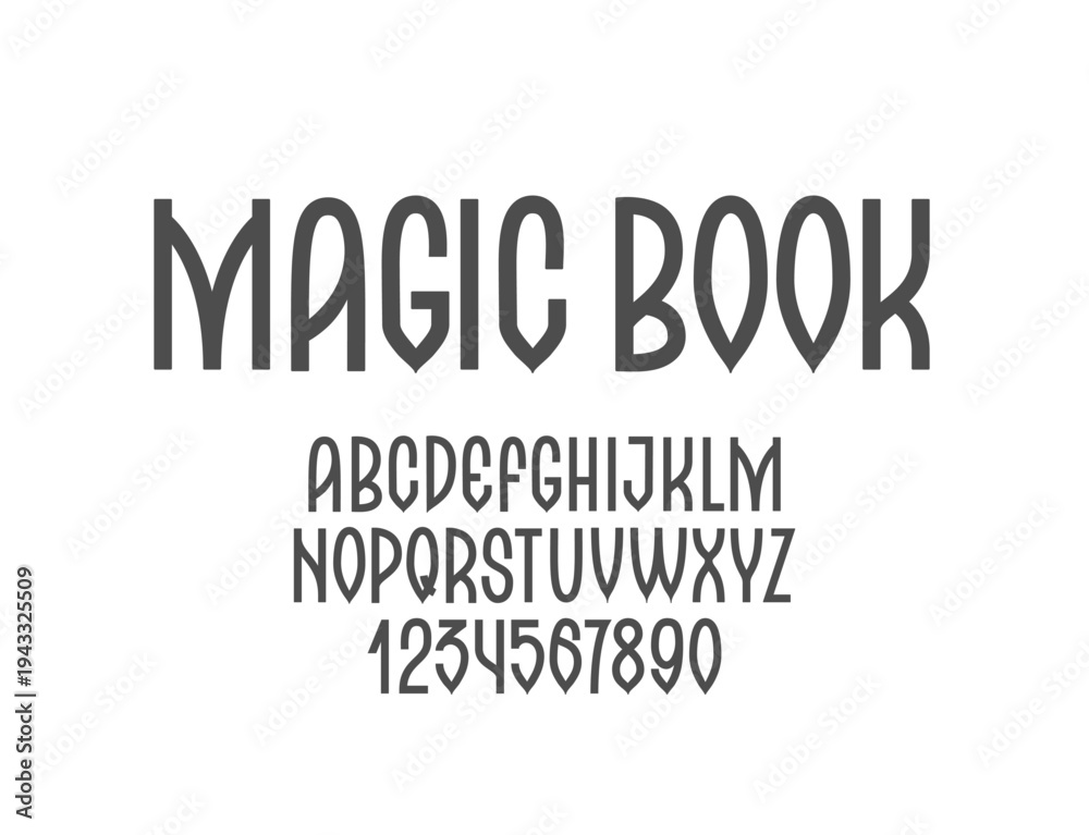 Fototapeta premium Magic Book font. Old Style Alphabet Typography.