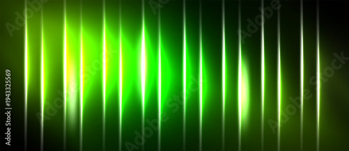 Bright green vertical lines dominate black background. Gradient effect creates dynamic visual texture. Simple, modern design.