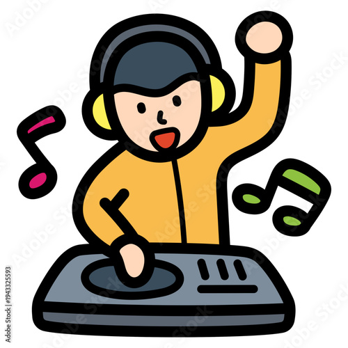disc jockey illustration