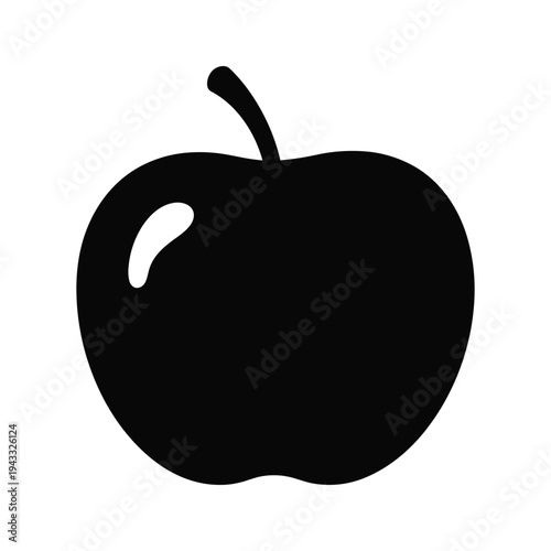 Black Apple Silhouette Icon