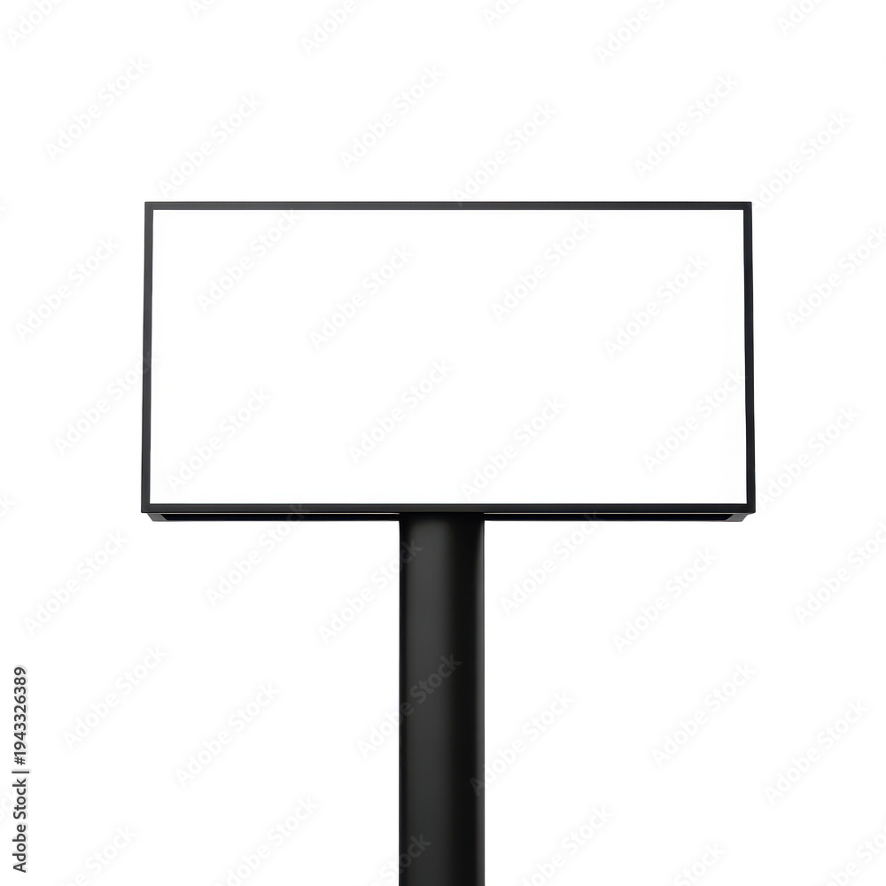 Fototapeta premium A simple rectangular sign mounted on a thin pole