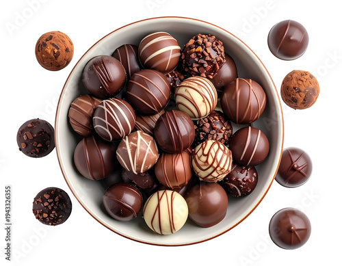A variety of rich, gourmet chocolate confections and truffles