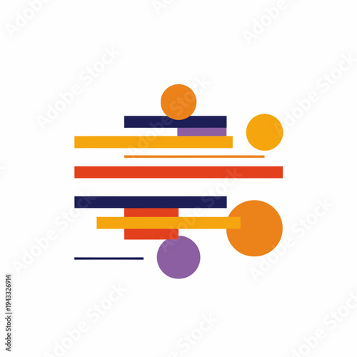 Abstract geometric design with colorful shapes for creative concepts