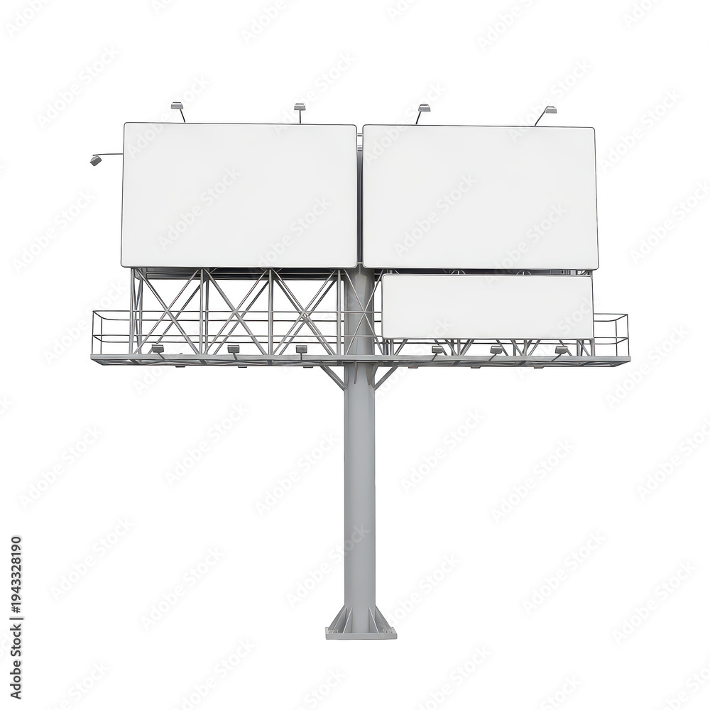 Obraz premium Modern highway billboard mounted on a tall metal support structure