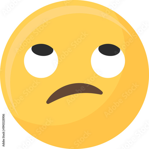 Bored Rolling Eyes Emoji Face Disappointed Expression Vector