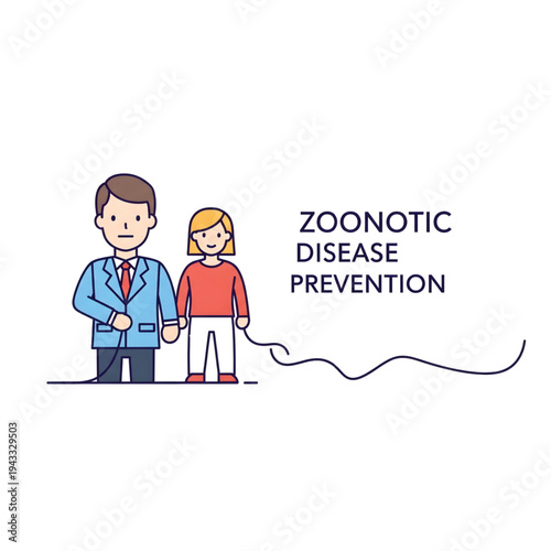 Zoonotic Disease Prevention Awareness Illustration
