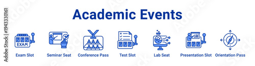 Academic Events Icon Banner and Collection