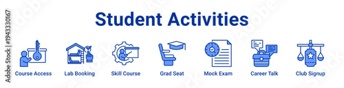 Student Activities Icon Banner and Collection