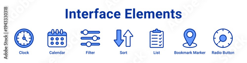Interface Elements Icon Banner and Collection