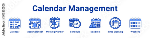 Calendar Management Icon Banner and Collection