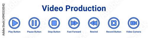 Video Production Icon Banner and Collection