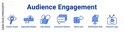Audience Engagement Icon Banner and Collection