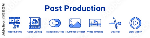 Post Production Icon Banner and Collection